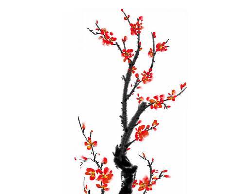 梅花枝干之美——笔墨间的优雅舞蹈（用笔尽显梅花之美，用墨描绘枝干之姿）